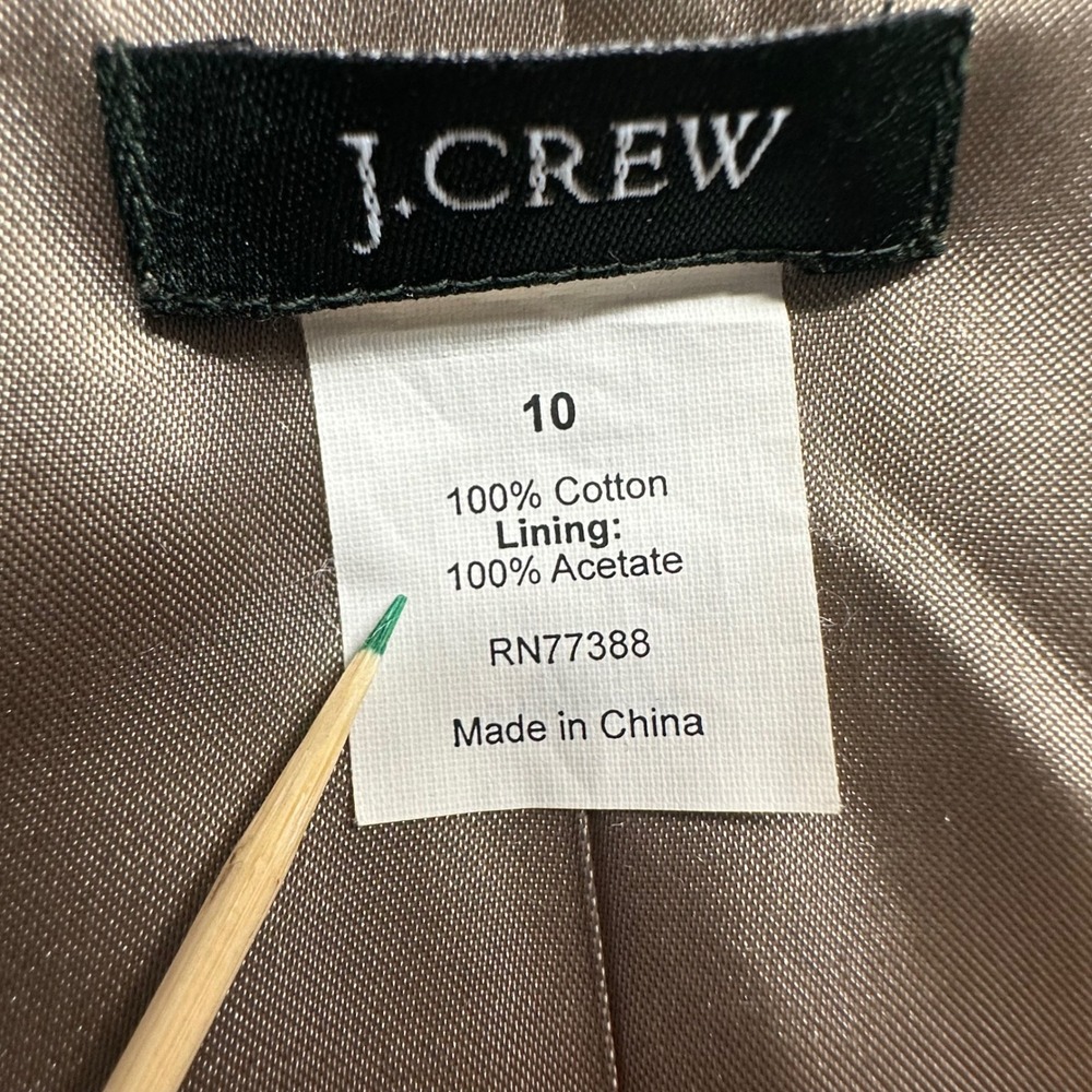 J.Crew Velvet Blazer Women 10 Brown Equestrian Leather Button Contrast Stitch - Picture 6 of 14